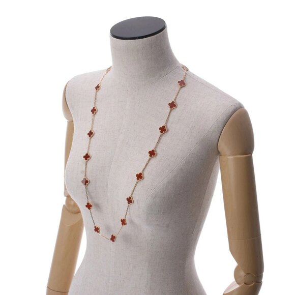 VAN CLEEF & ARPELS Vintage Alhambra Necklace 20P Carnelian - Picture 8 of 8